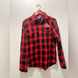 Vintage Alpine Lager Plaid Button Up